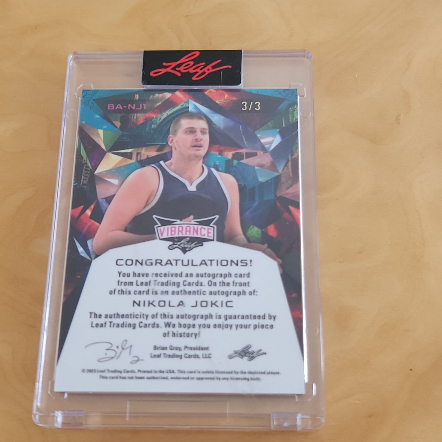 Leaf Vibrance Nikola Jokic Auto 3/3 #BA-NJI