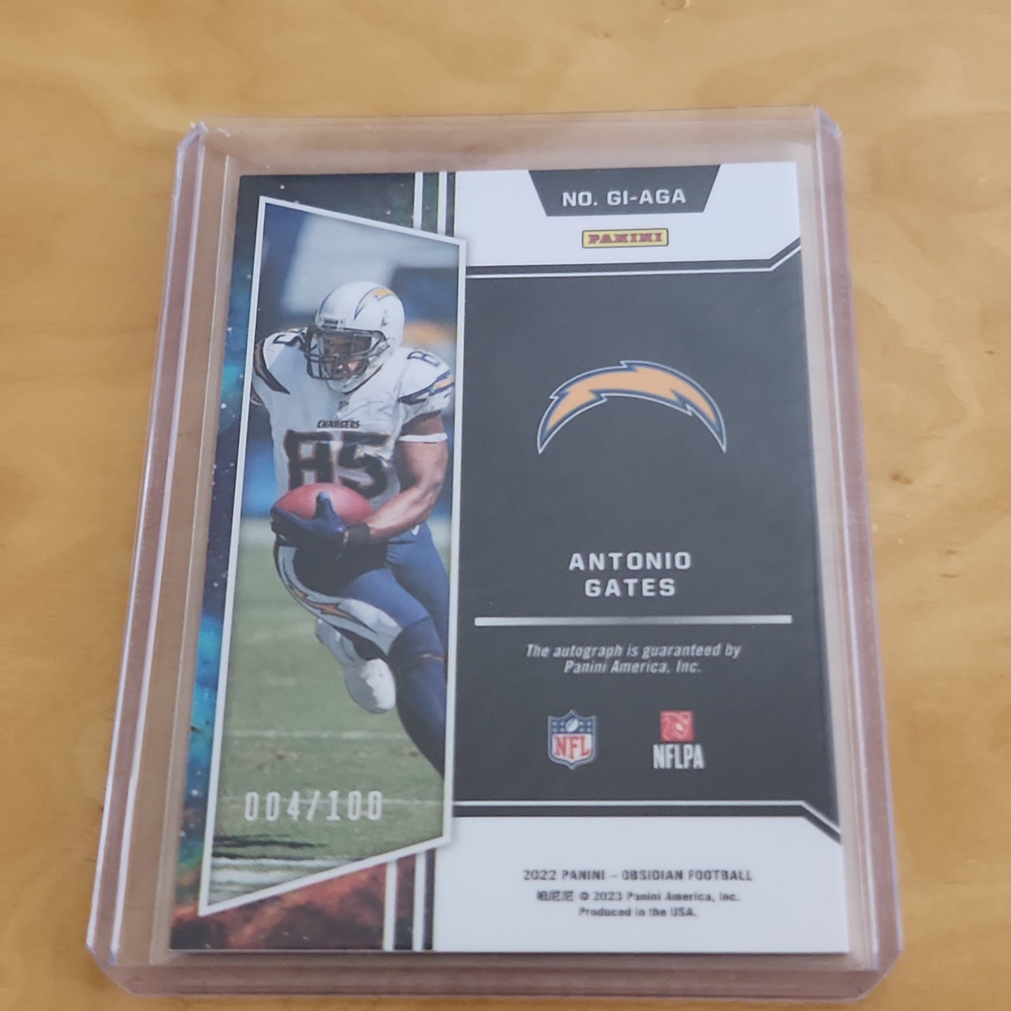 Panini Obsidian Galaxy Ink Antonio Gates Auto 4/100 #GI-AGA