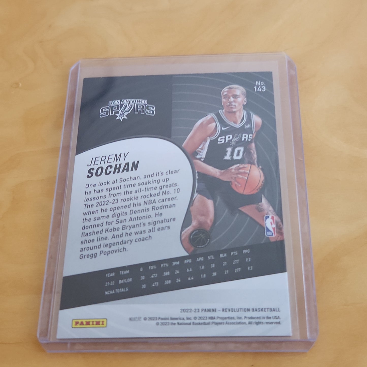 Panini Revolution Jeremy Sochan RC #143