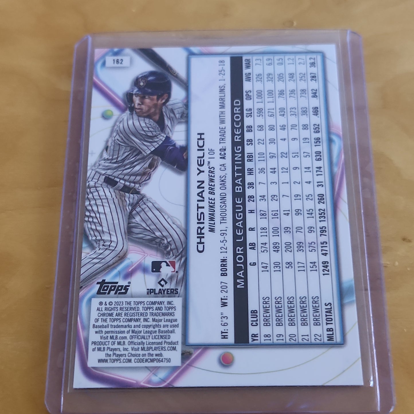 Topps Chrome Cosmic Refractor Christian Yelich #162