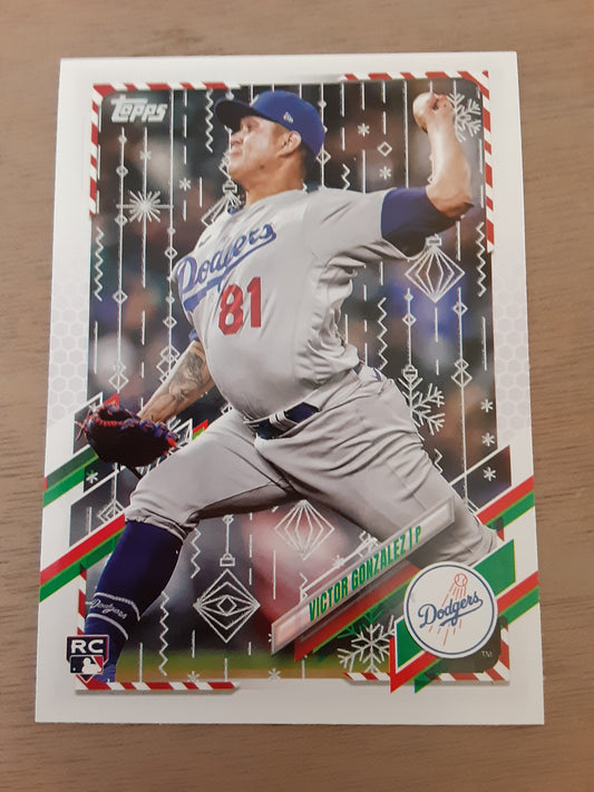 2021 Topps Holiday #HW166 Victor Gonzalez ROOKIE Dodgers