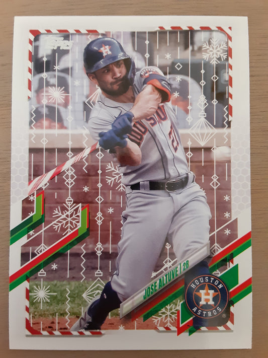 2021 Topps Holiday Base Metallic Snowflake #HW37 Jose Altuve Houston Astros