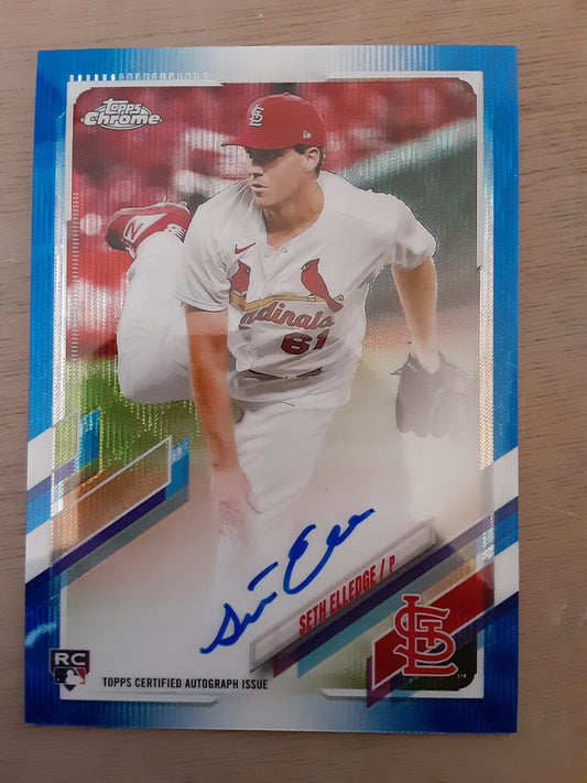 2021 Topps Chrome Blue Wave Refractor 041/150 Seth Elledge #RA-SEL Rookie Auto RC