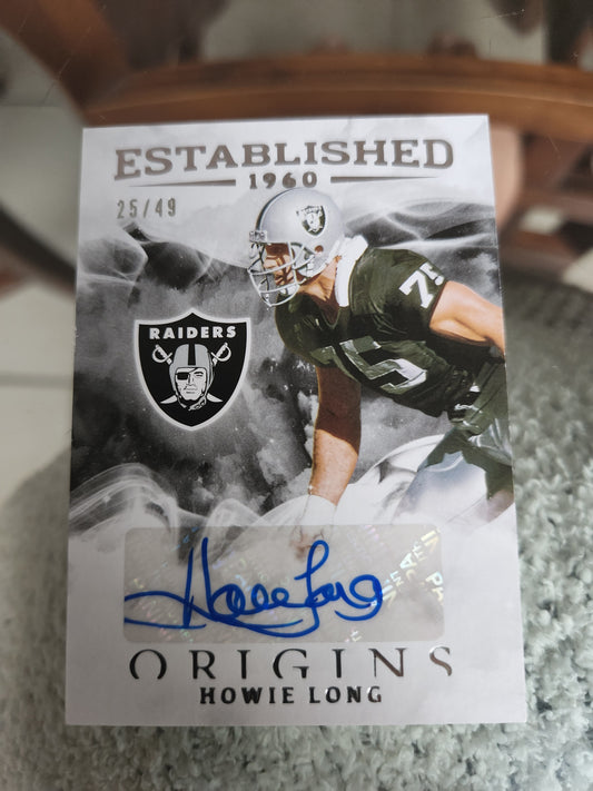 2021 Panini Origins Established 1960 Howie Long Auto 25/49 NICE!!