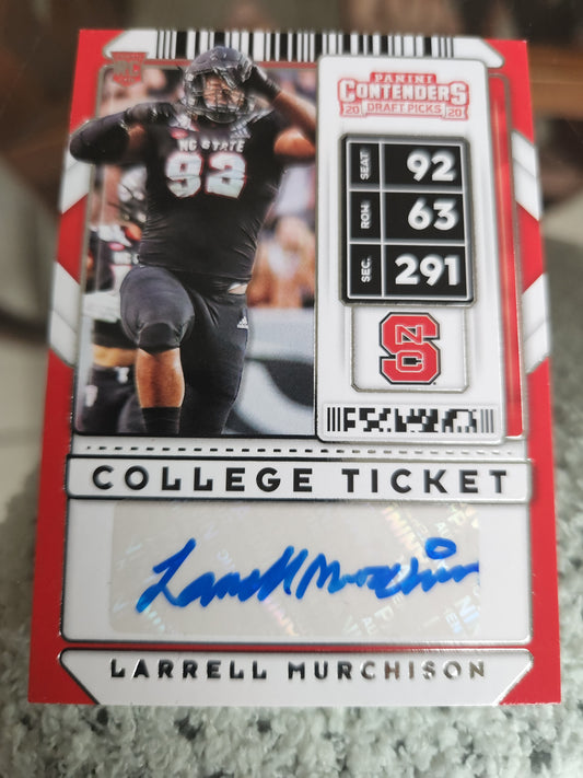 2020 PANINI CONTENDERS DRAFT PICKS LARRELL MURCHISON COLLEGE TICKET RC AUTO