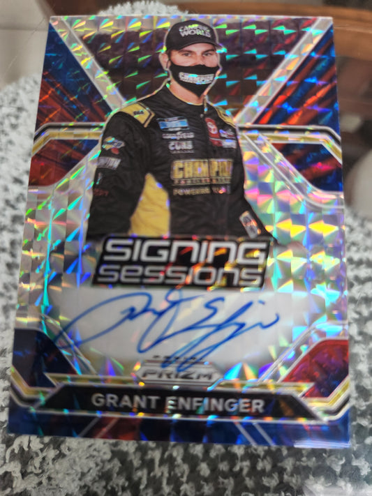 2021 Panini Prizm Signing Sessions Grant Enfinger Auto Hyper Blue And Red 06/25 #S-GE