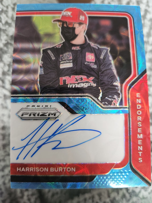 2021 Panini Prizm Carolina Blue Scope Prizm #E-HB Harrison Burton Auto #'D 01/75