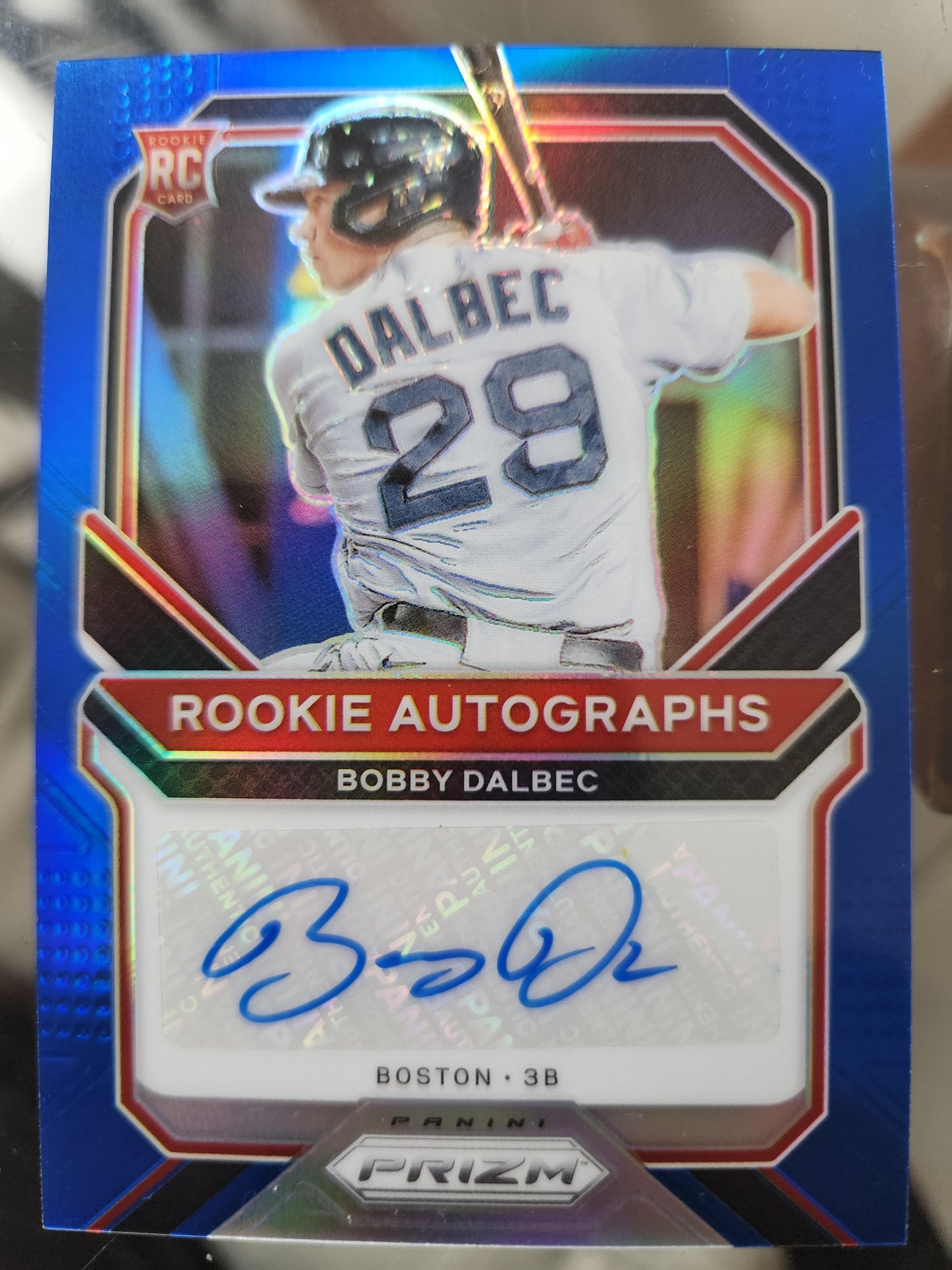 2021 Panini Prizm Blue 003/149 Bobby Dalbec #RA-BD Rookie Auto RC