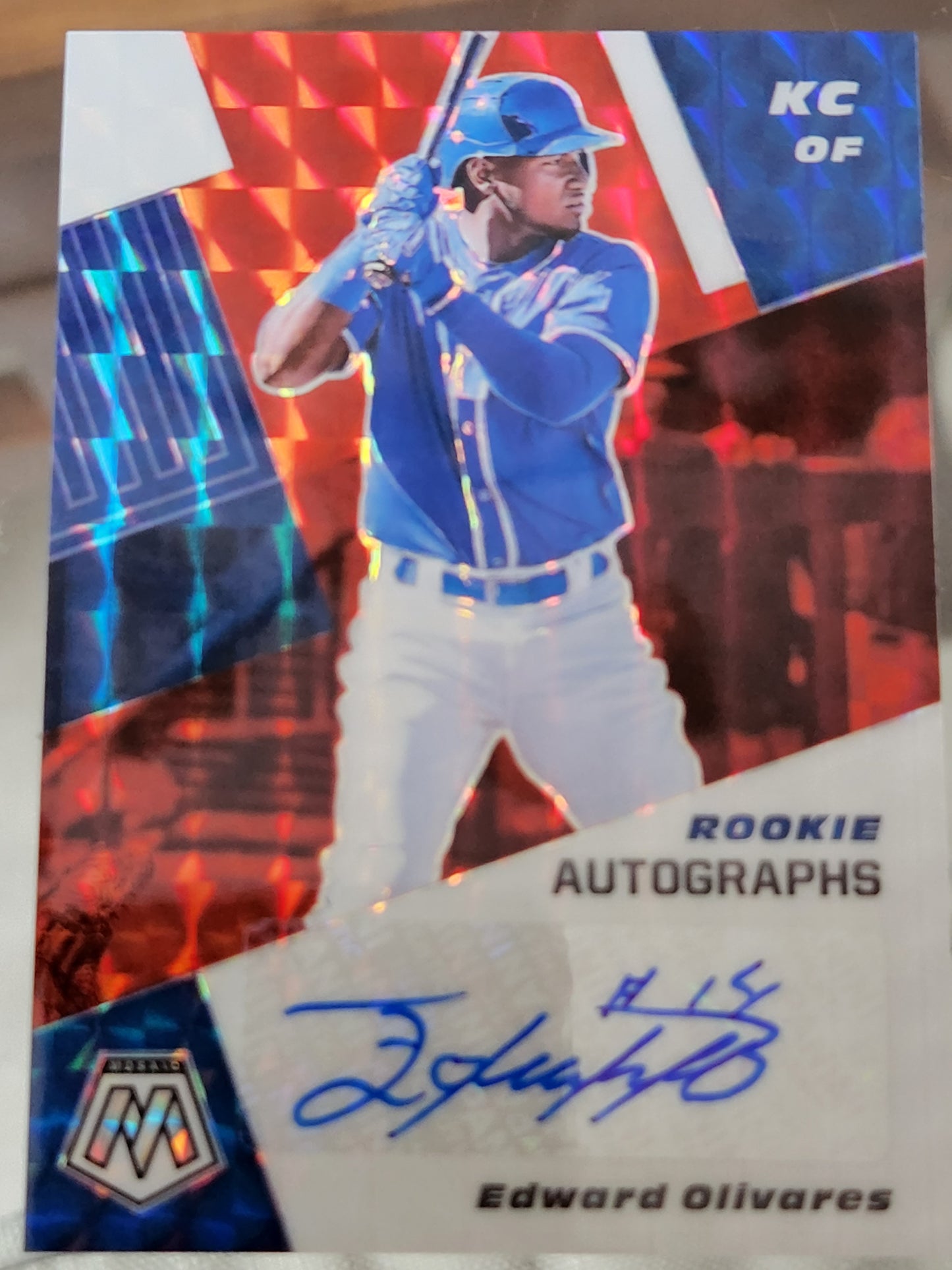 2021 Mosaic #RAM EO Auto EDWARD OLIVARES Autograph Prizm Rookie RC ROYALS!!!! Red Paralle