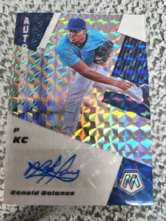 Ronald Bolanos Mosaic Prizm Auto #AM RB. Panini 2021. Royals