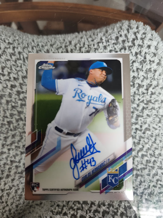 2021 Topps Chrome Rookie Auto RA CHE Carlos Hernandez Kansas City Royals