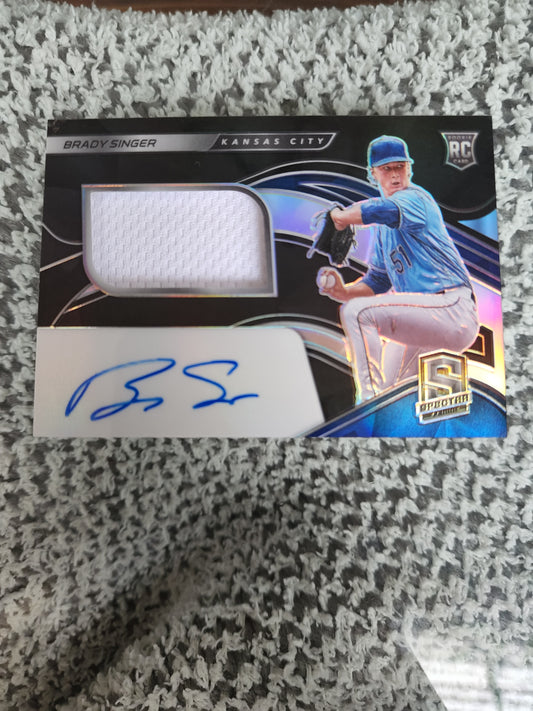 2021 PANINI SELECT BRADY SINGER ROOKIE RC JERSEY AUTO 186/199 KANSAS CITY ROYALS