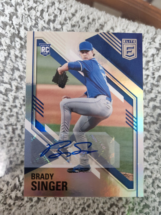 Panini Elite Brady Singer auto Autographs Blue Ink No. S-IH rookie card