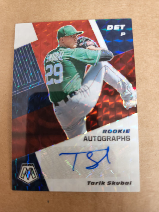 Panini Mosaic Tarik Skubal auto Autographs Blue Ink No. RAM-TS rookie card