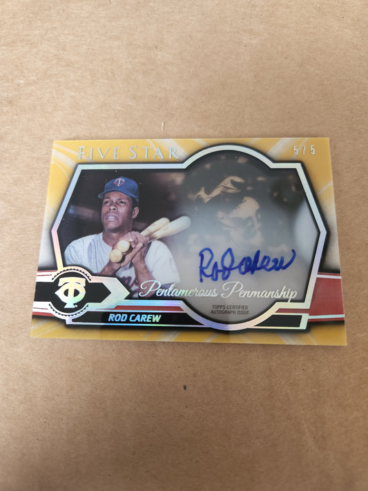 2021 Topps Five Star Rod Carew Auto 5/5 #PP-RC