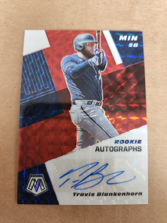 Panini Mosaic Travis Blankenhorn auto Autographs Blue Ink No. RAM-TB rookie card