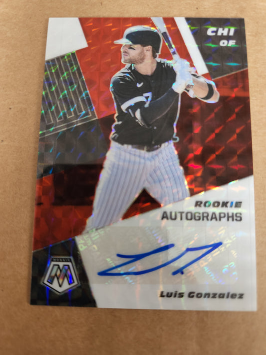 Panini Mosaic Luis Gonzalez auto Autographs Blue Ink No. RAM-LG rookie card
