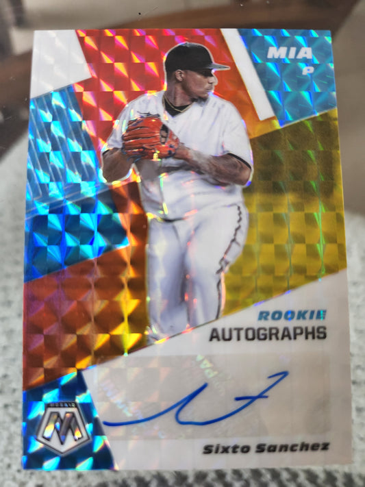 Sixto Sanchez 2021 Mosaic Baseball Choice Rookie Auto Miami Marlins /88