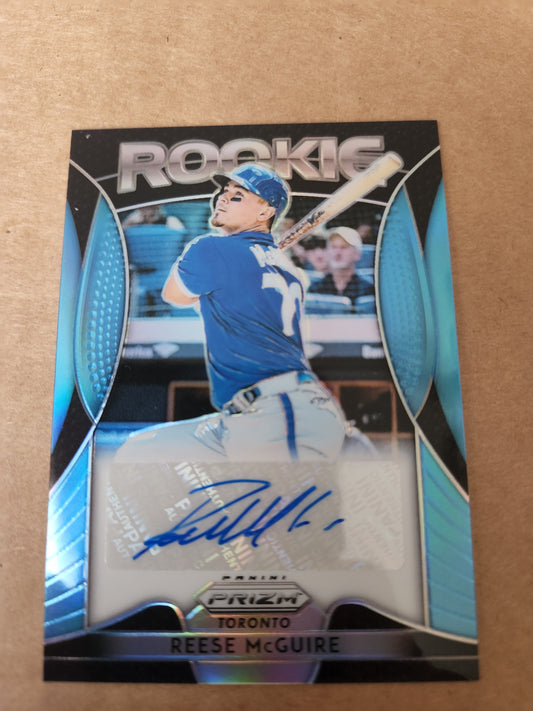 2019 Panini Prizm Carolina Blue 070/100 Reese McGuire #RA-RM.1 Rookie Auto RC