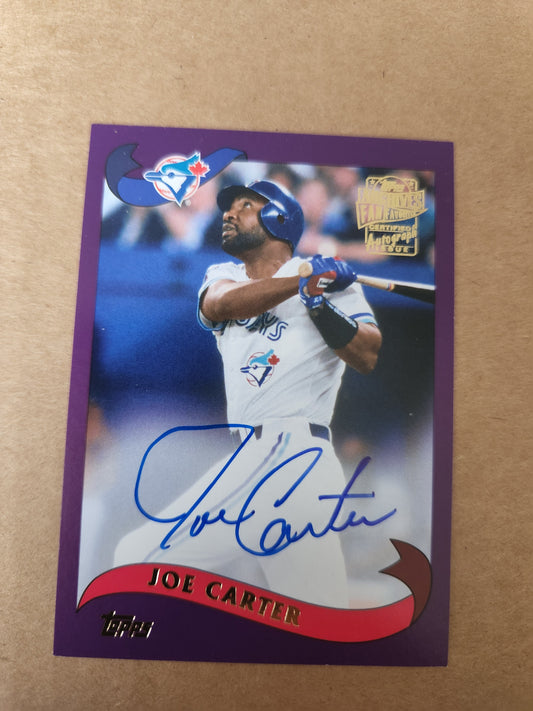 2021 Topps Archives JOE CARTER On Card Auto Purple Parallel