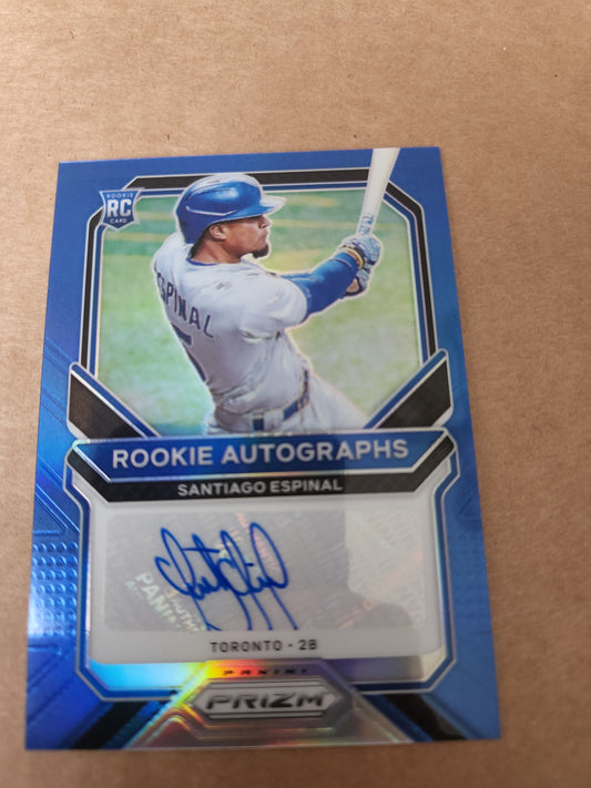 2021 Panini Prizm Blue 14/50 Santiago Espinal #RA SE Rookie Auto RC