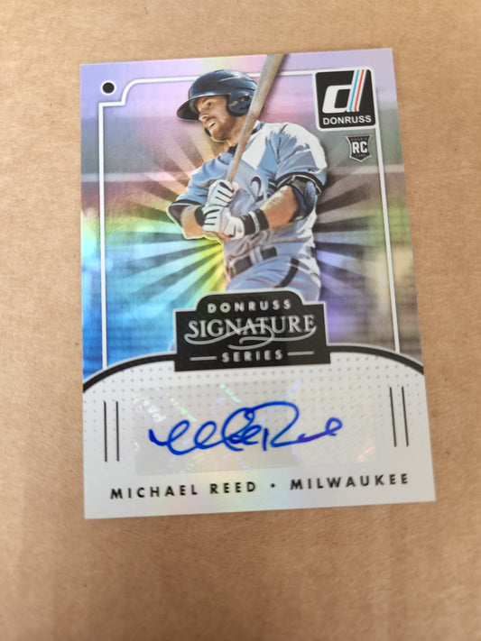 Michael Reed Brewers 2016 Panini Donruss Signature Series Auto #SGS MR
