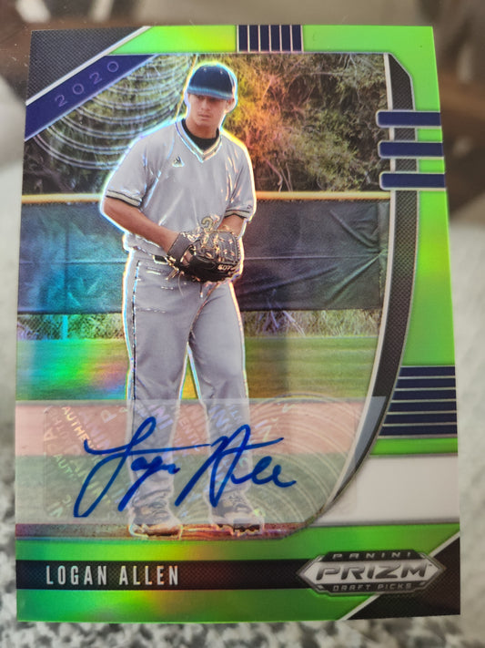 Logan Allen *17/23* Auto 2020 Panini Prizm Draft Picks PDP56 RC Indians MLB