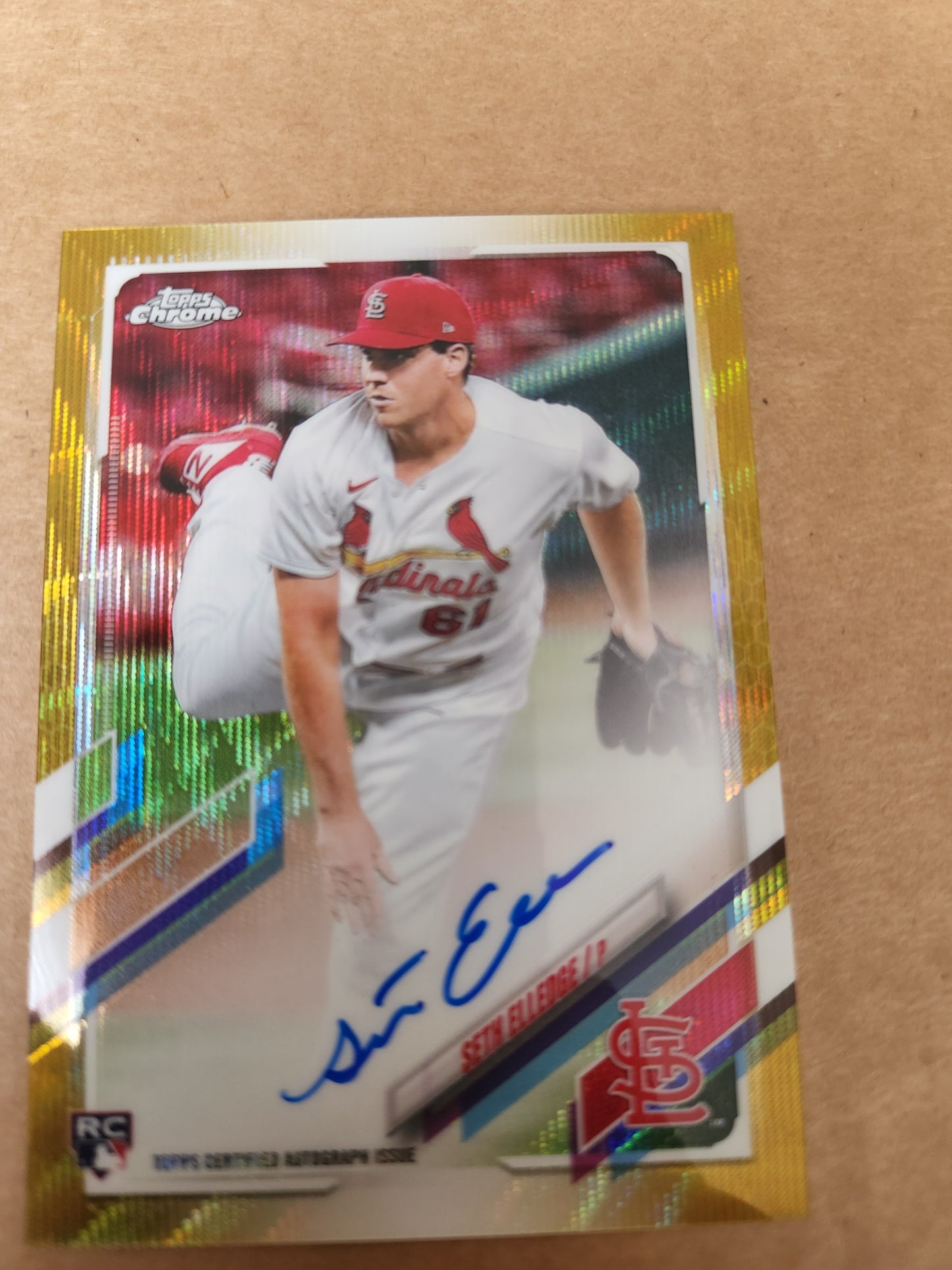 2021 Topps Chrome Gold Refractor 41/50 Rookie Auto Seth Elledge Cardinals RA SEL