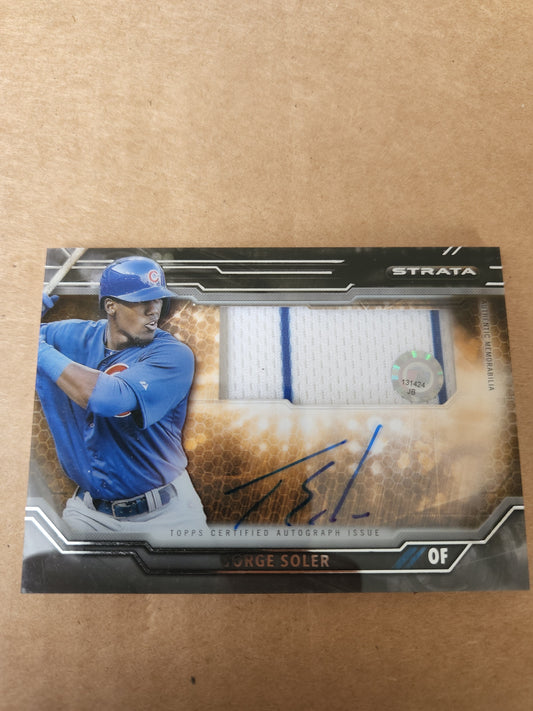 2015 Topps Strata Clearly Authentic Relics Jorge Soler #CAAR-JSR Rookie Auto RC