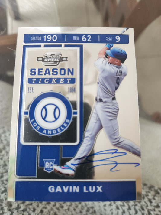 2020 Panini Chronicles Contenders Optic Hyper Prizm /299 Gavin Lux RC Dodgers #3