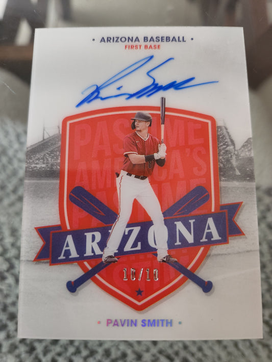 2021 Panini Chronicles America's Pastime Baseball Auto PAVIN SMITH #AP-PS 10/10 Arizona