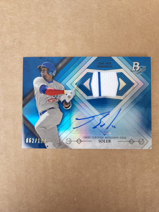 2014 Bowman Platinum Auto Relics Blue Refractor /199 Jorge Soler #AR JS Auto