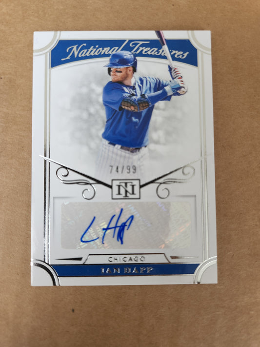 Panini National Treasures Ian Happ auto Autographs Blue Ink No. S-IH rookie card 74/99