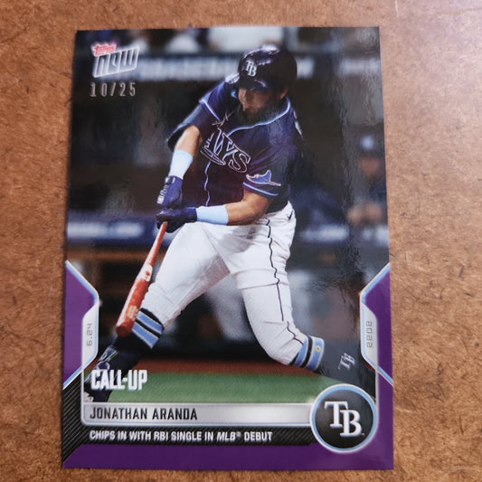 Topps Now Call-Up Jonathan Aranda Purple Parallel 10/25 #407