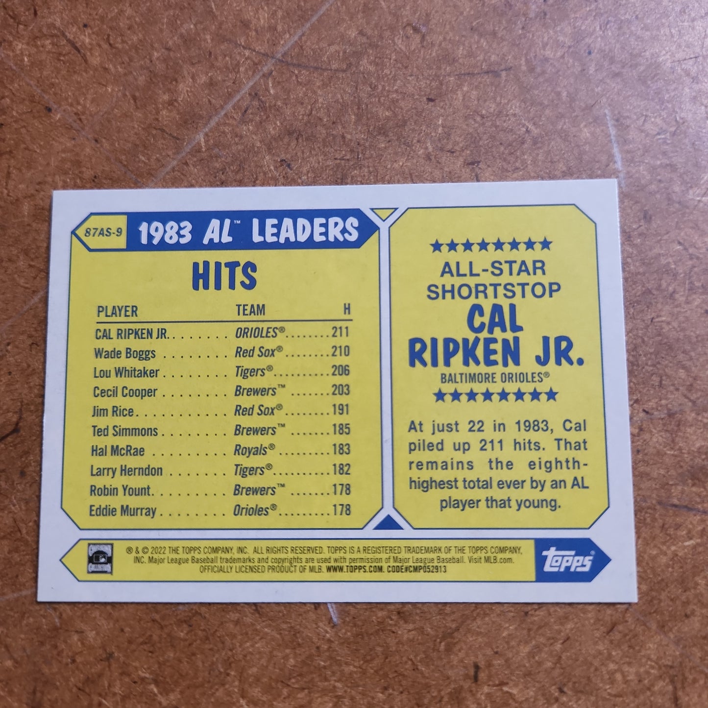 Topps 35th Anniversary All Stars Cal Ripken Jr. #87AS-9