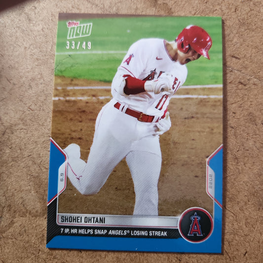 Topps Now Blue Parallel Shohei Ohtani 33/49 #326