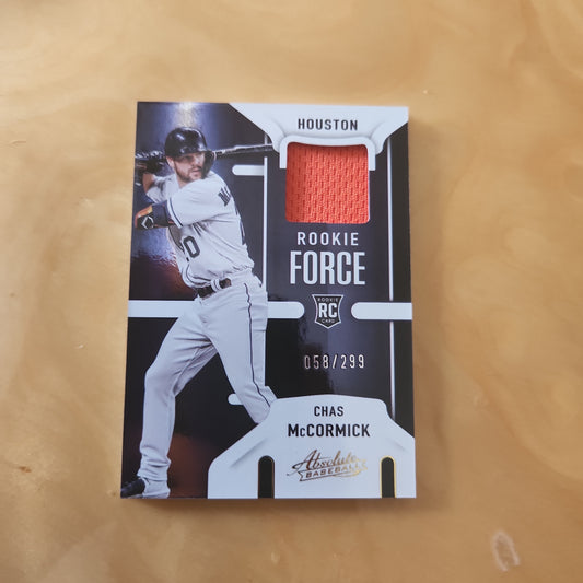 Panini Absolute Baseball Rookie Force RC Chas McCormick Jersey Patch 058/299 #RF-CM