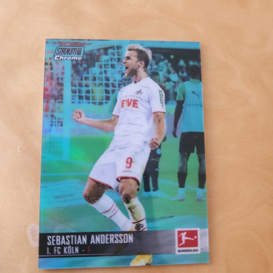 Topps Stadium Club Chrome Sebastian Andersson Aqua Parallel 120/199