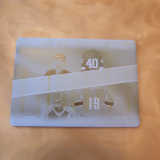 Leaf Game Used Yellow Plate Nicklas Lidstrom, Henrick Zetterberg, Peter Forsberg, Markus Naslund 1/1