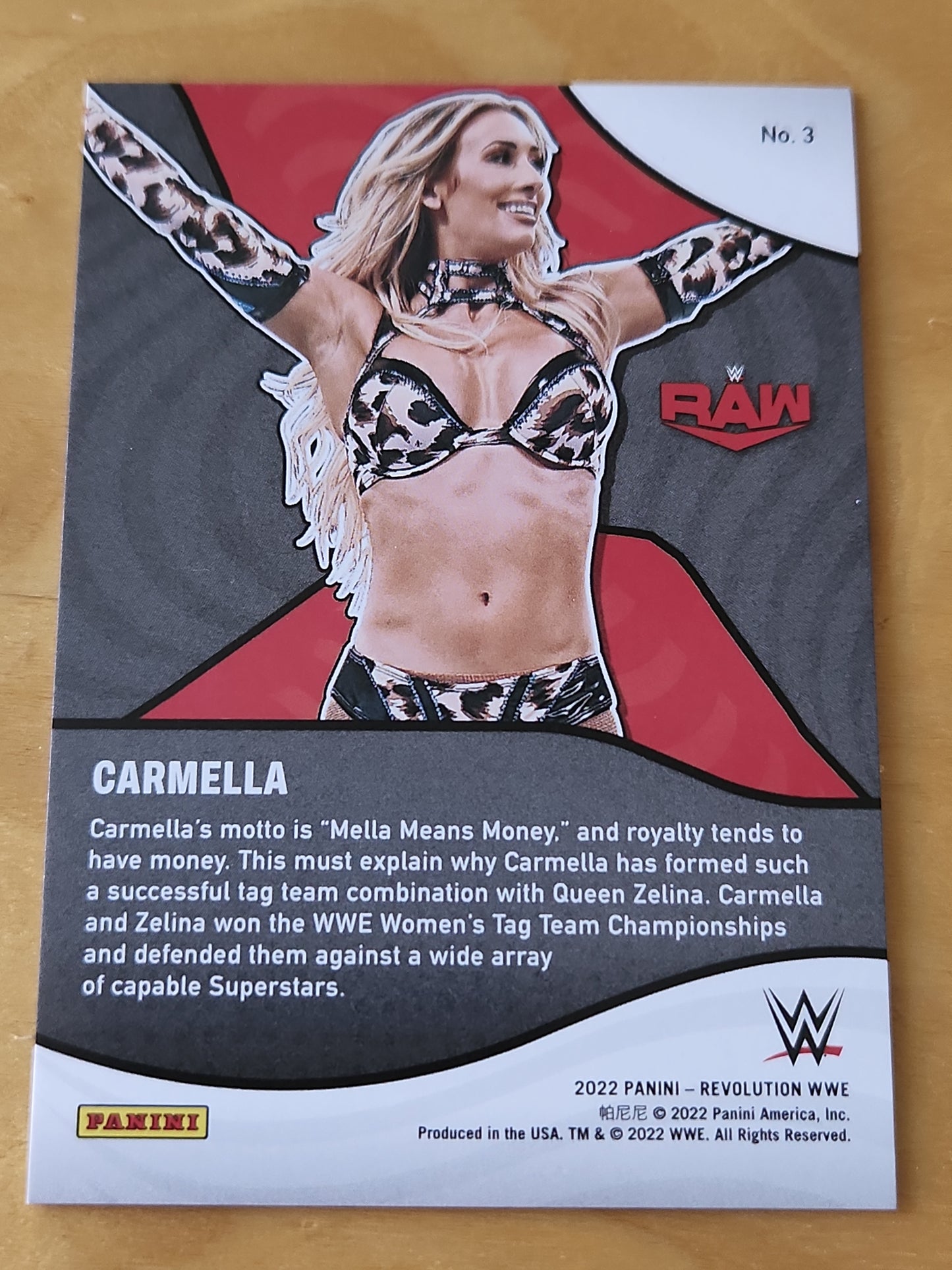 Panini WWE Revolution shock wave Carmella #3
