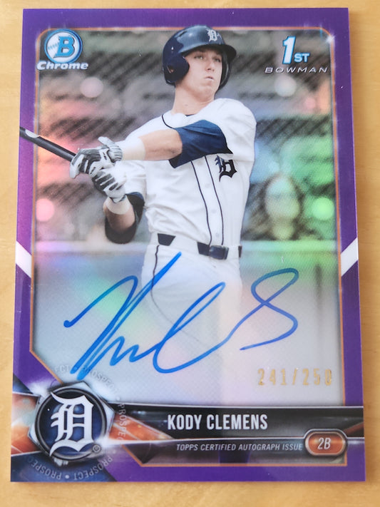 Topps B chrome Kody Clemens AUTO Purple Refractor #CDA-KC  241/250