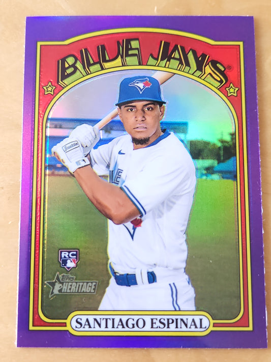 Topps Heritage Santiago Espinal  Purple Refractor Rookie #630