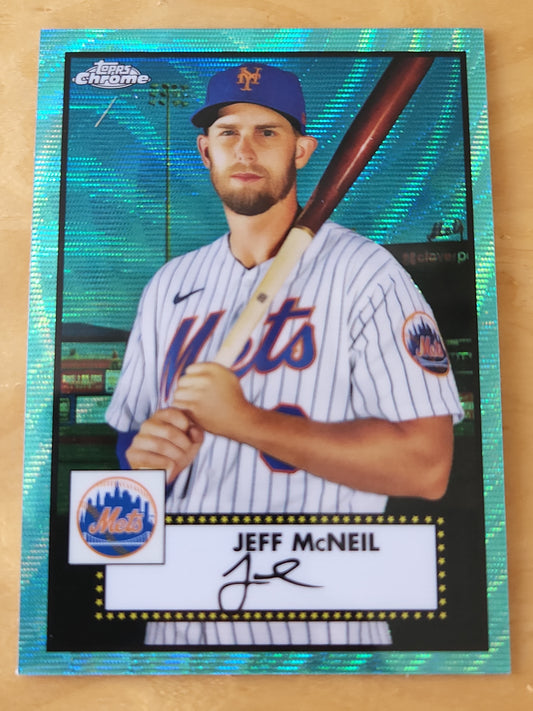 Topps Chrome Jeff McNeil Aqua Wave Refractor #289