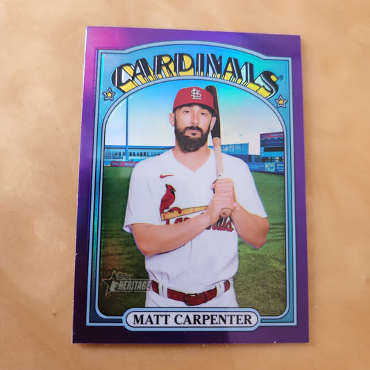Topps Heritage Purple Parallel Refractor Matt Carpenter #677