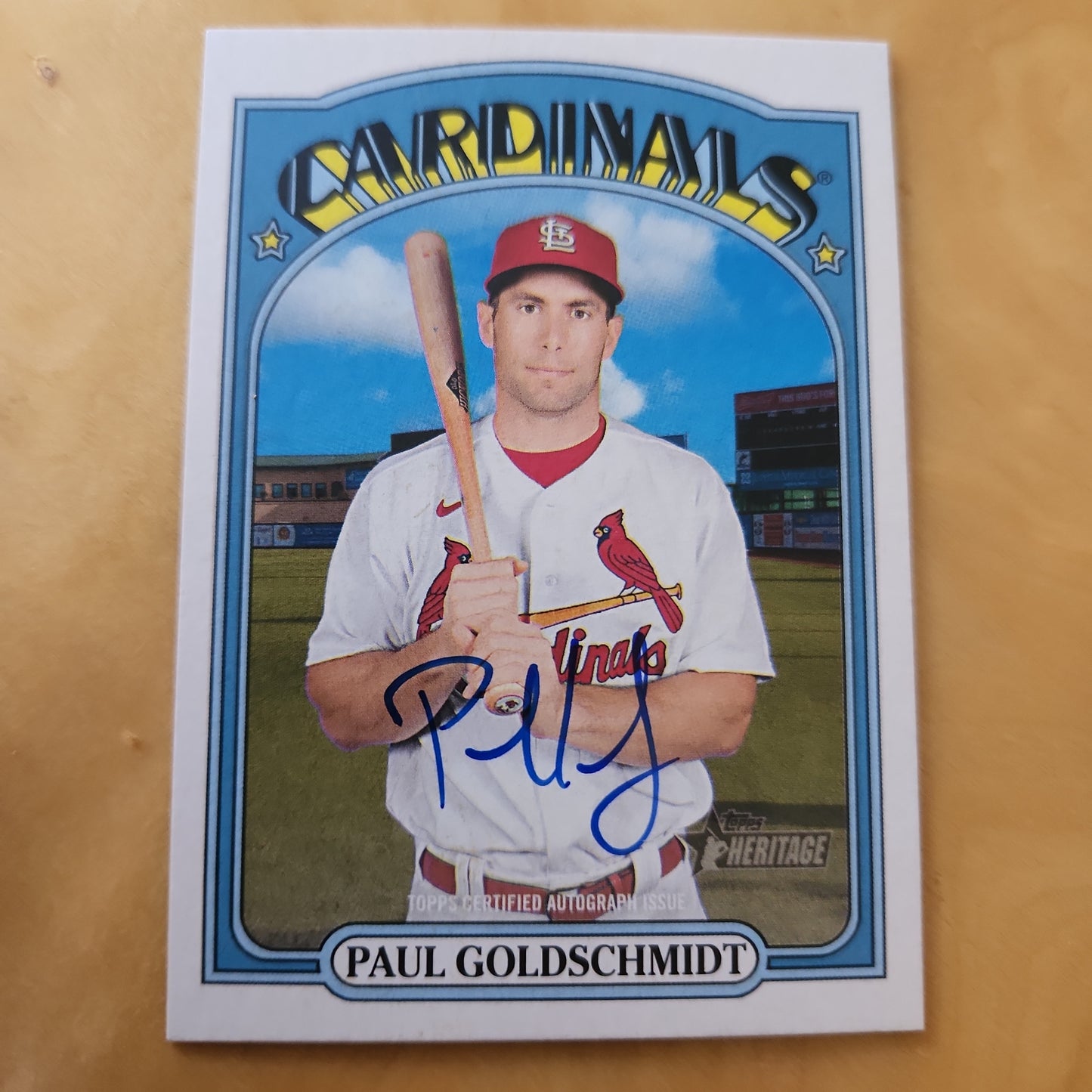 Topps Heritage Paul Goldschmidt Hand Writen Auto #ROA-PG