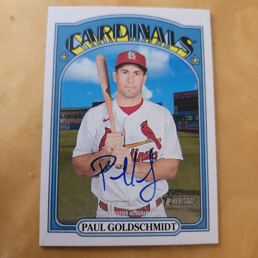 Topps Heritage Paul Goldschmidt Hand Writen Auto #ROA-PG