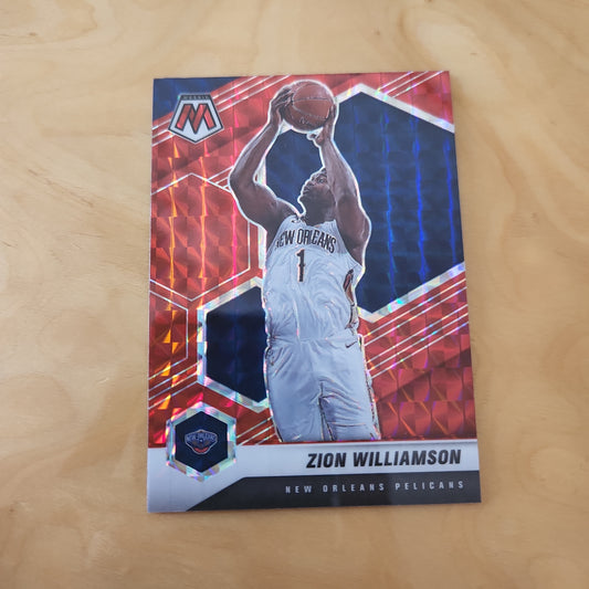 Panini Prizms Mosaic Red Parallel Zion Williamson #49