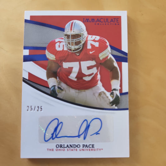 Panini Immaculate Blue Parallel Orlando Pace Auto 25/25 #II-OP