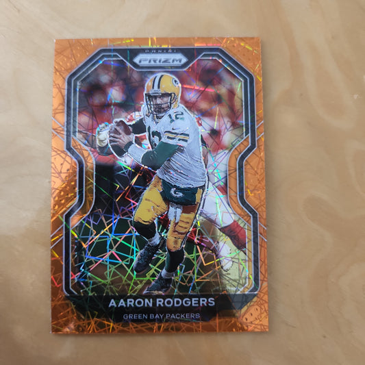 Panini Prizm Orange Laser Prizm Aaron Rodgers #206