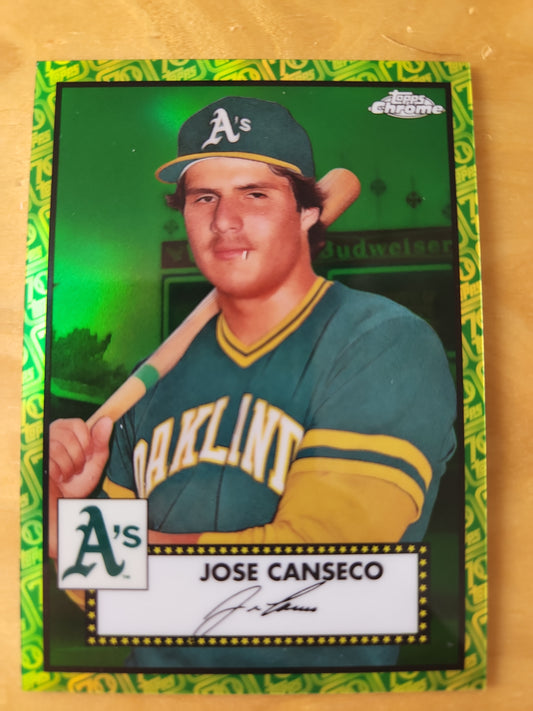 2021 Topps Chrome Jose Canseco Green/Yellow 70th 10/99 #579